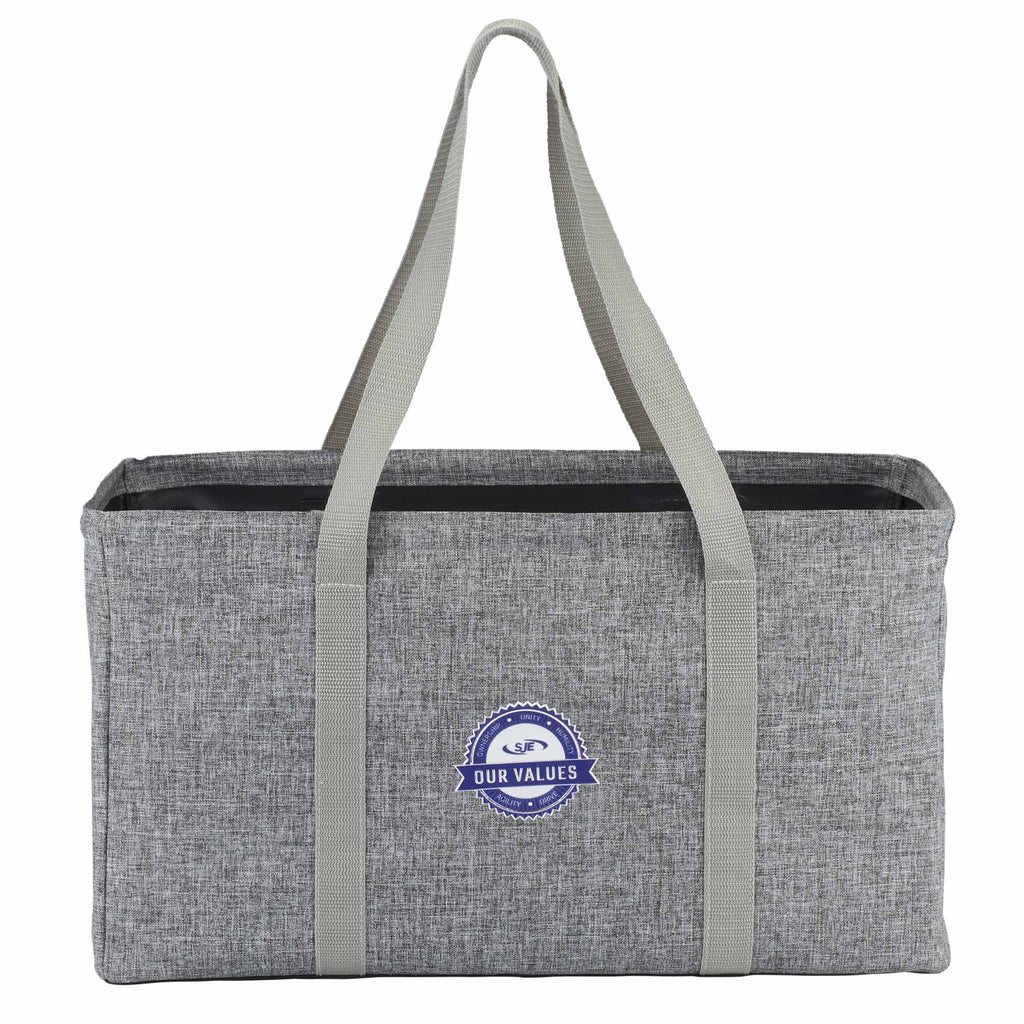Oversized Carry-All Tote with Wire Rim Embroidery - Graphite - Front 3