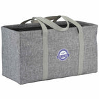 Oversized Carry-All Tote with Wire Rim Embroidery - Graphite - Front