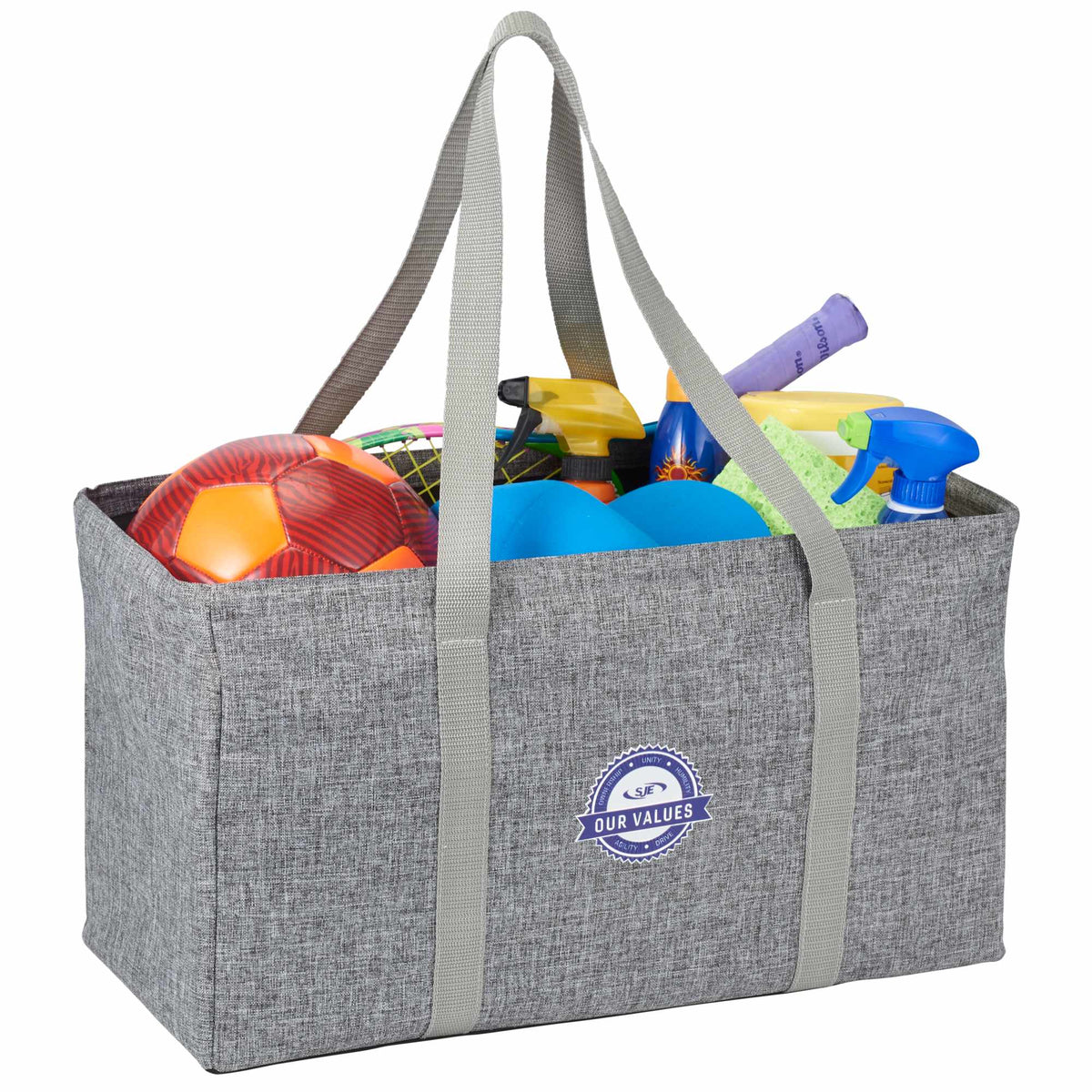 Oversized Carry-All Tote with Wire Rim Transfer - Graphite - Photo