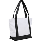 Oversized Coastal Tote in Recycled Polyester Embroidery - Black - Right Angle