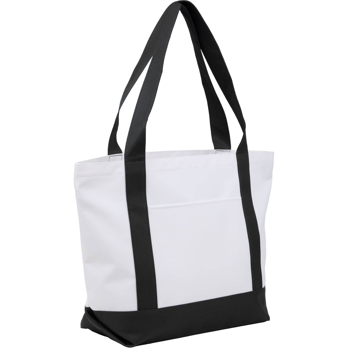 Oversized Coastal Tote in Recycled Polyester Embroidery - Black - Right Angle