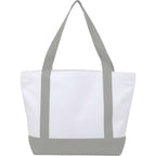 Oversized Coastal Tote in Recycled Polyester Embroidery - Gray - Back