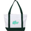 Oversized Coastal Tote in Recycled Polyester Embroidery - Green - Front