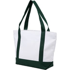 Oversized Coastal Tote in Recycled Polyester Embroidery - Green - Left Angle