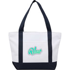 Oversized Coastal Tote in Recycled Polyester - Navy - Front