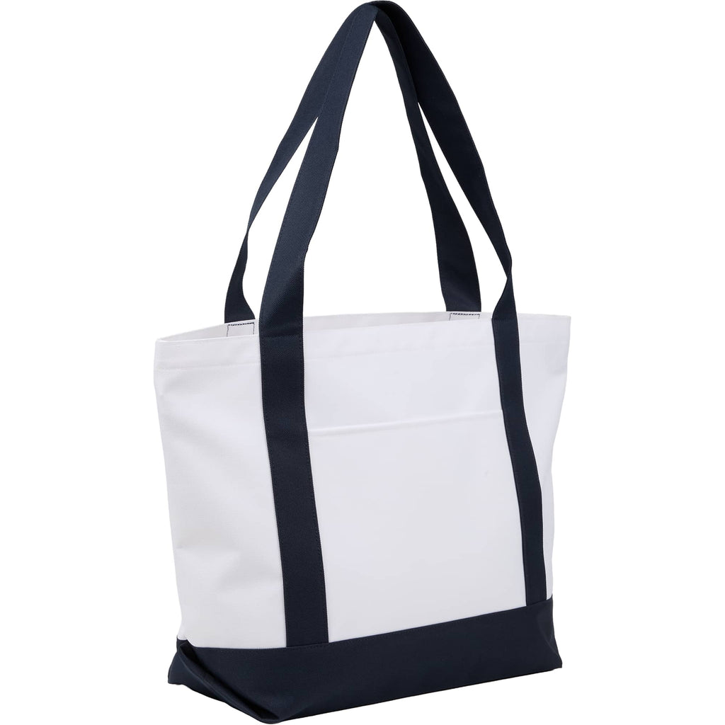 Oversized Coastal Tote in Recycled Polyester - Navy - Right Angle