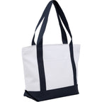 Oversized Coastal Tote in Recycled Polyester - Navy - Right Angle