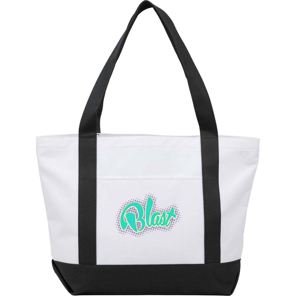 Oversized Coastal Tote in Recycled Polyester Transfer - Black - Front