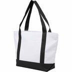 Oversized Coastal Tote in Recycled Polyester Transfer - Black - Left Angle