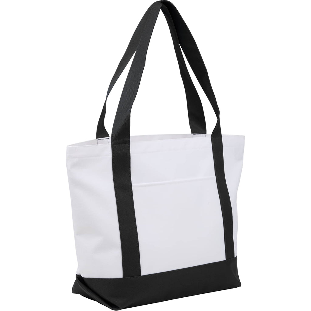 Oversized Coastal Tote in Recycled Polyester Transfer - Black - Right Angle