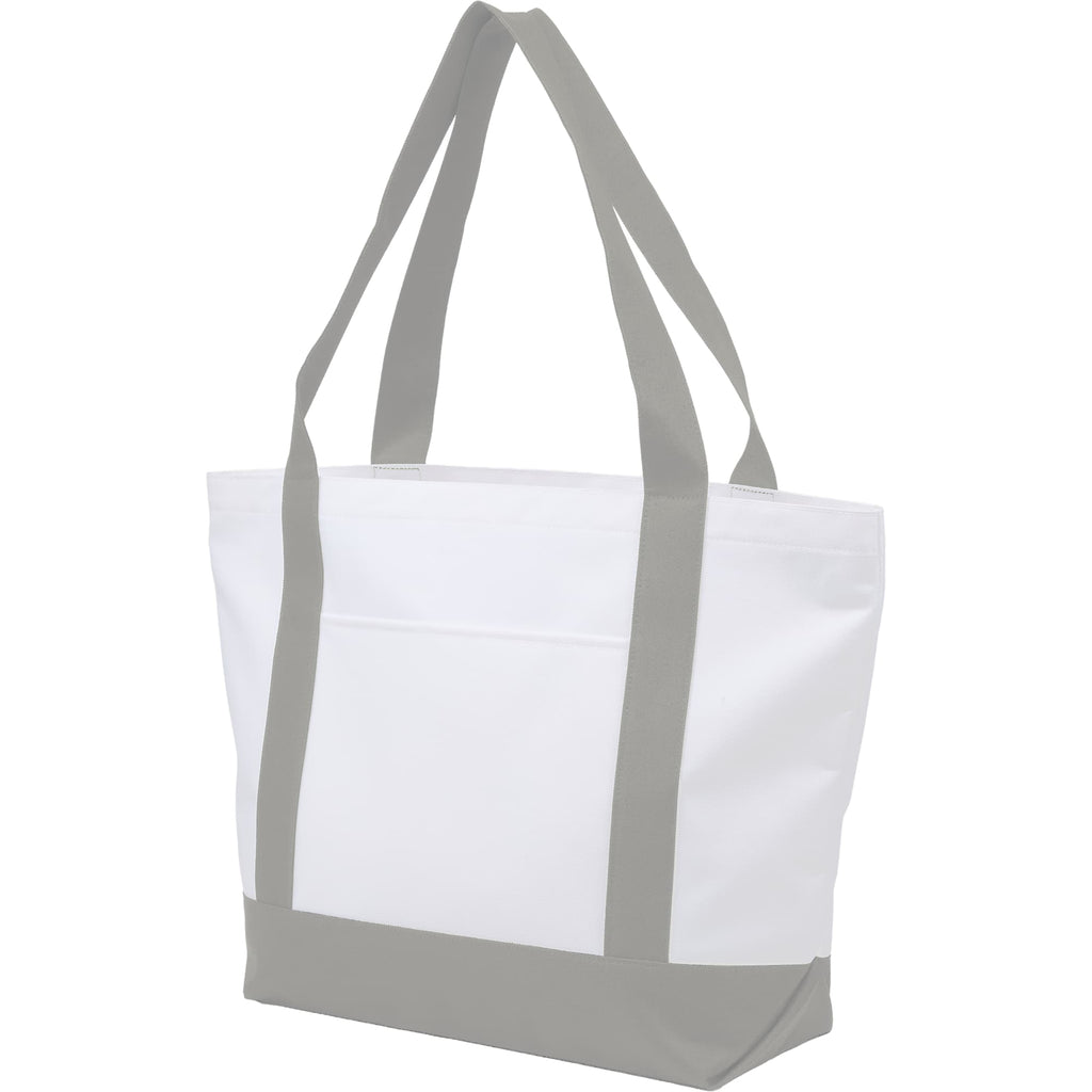 Oversized Coastal Tote in Recycled Polyester Transfer - Gray - Left Angle