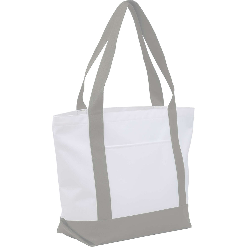 Oversized Coastal Tote in Recycled Polyester Transfer - Gray - Right Angle