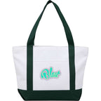 Oversized Coastal Tote in Recycled Polyester Transfer - Green - Front