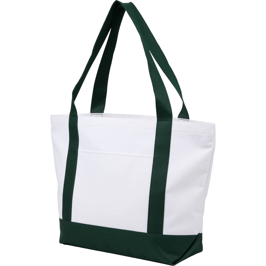 Oversized Coastal Tote in Recycled Polyester Transfer - Green - Left Angle