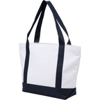 Oversized Coastal Tote in Recycled Polyester Transfer - Navy - Left Angle