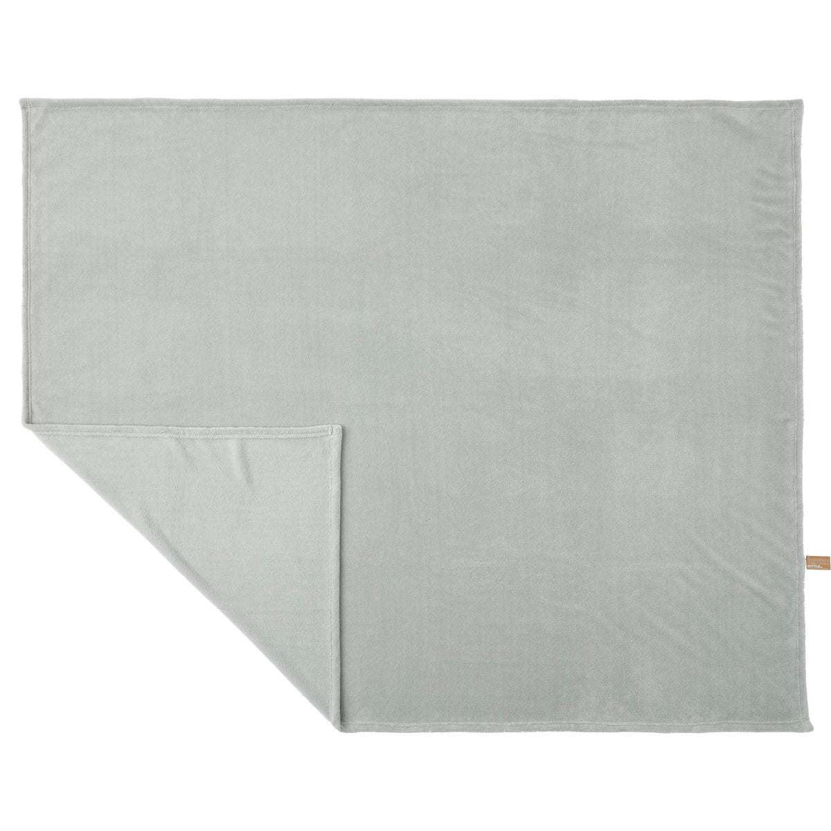 Oversized Coral Fleece Blanket in Recycled PET, 60 x 70 Inches Embroidery - Gray - Front 2