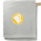 Oversized Coral Fleece Blanket in Recycled PET, 60 x 70 Inches Embroidery - Gray - Front