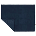 Oversized Coral Fleece Blanket in Recycled PET, 60 x 70 Inches Embroidery - Navy - Front 2