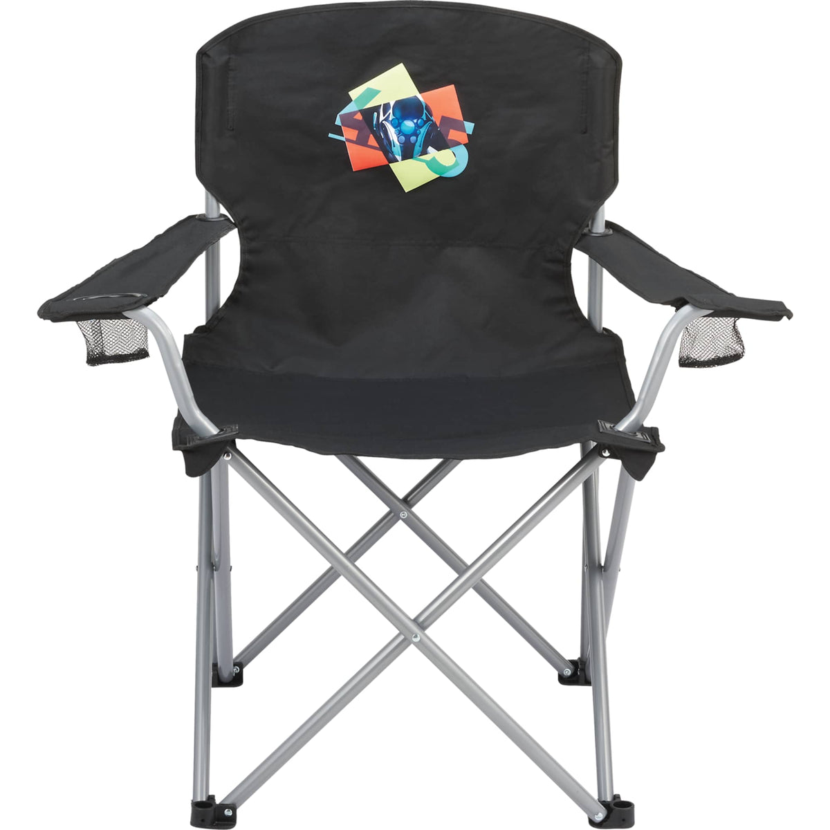 Oversized Folding Chair, 500 lb Capacity Transfer - Black - Front 2