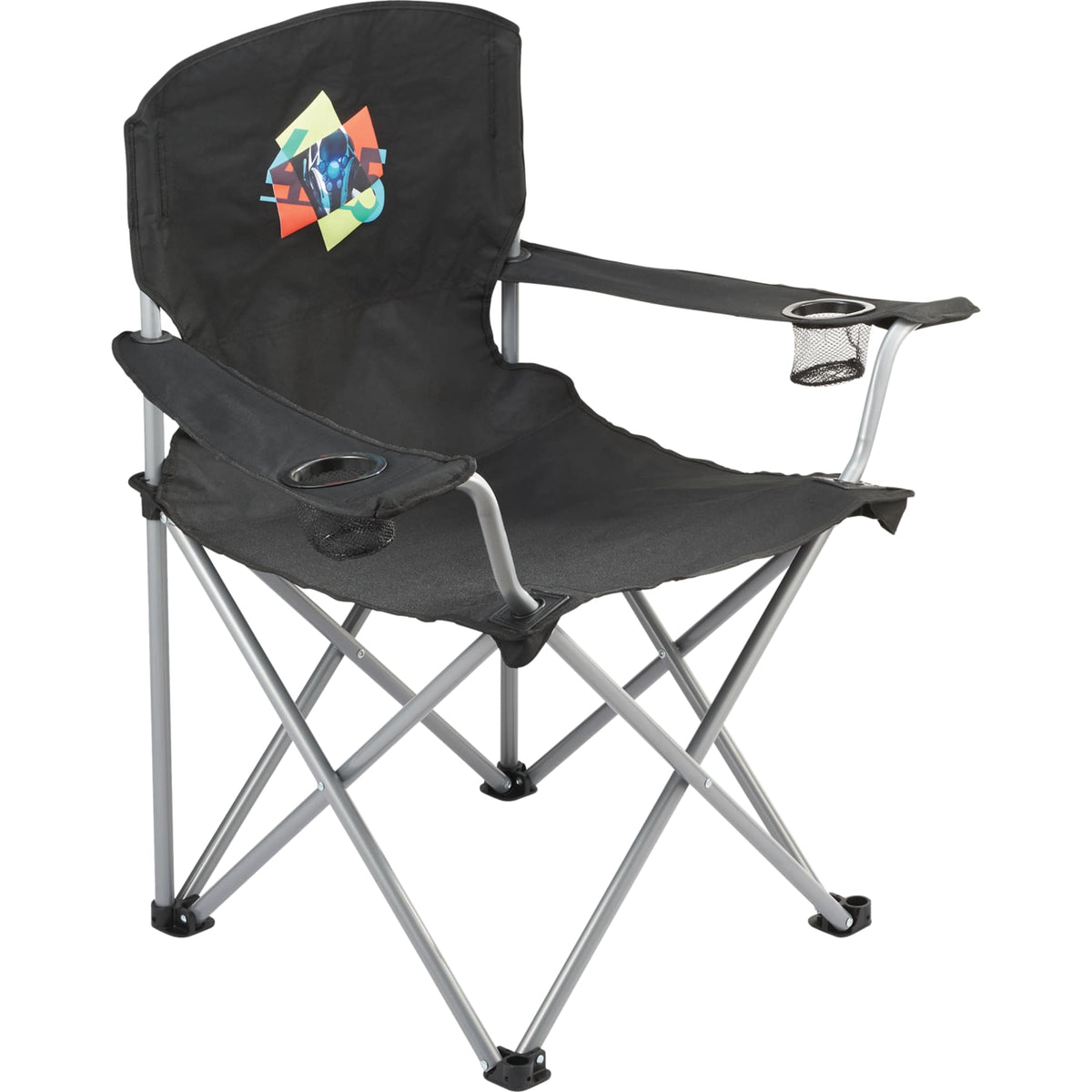 Oversized Folding Chair, 500 lb Capacity Transfer - Black - Front