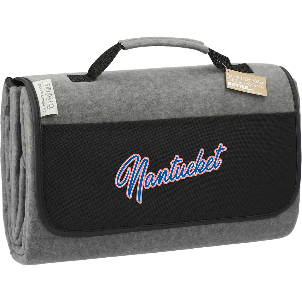 Oversized Picnic Blanket in Recycled PET Fleece, 60 x 70 Inches Transfer - Charcoal - Right Angle