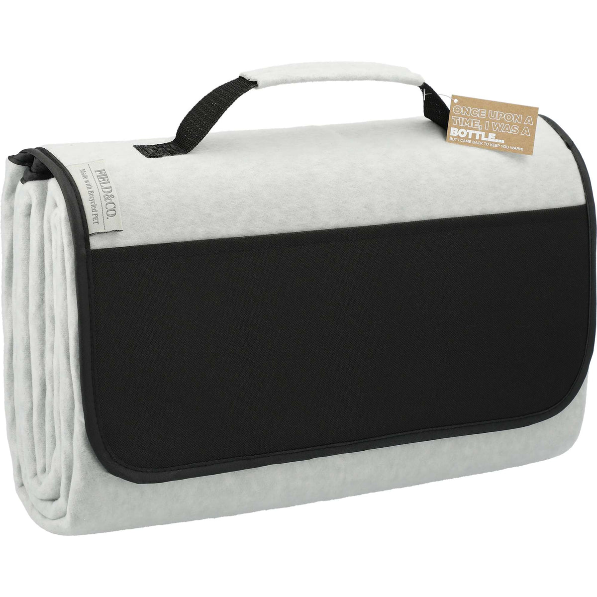 Oversized Picnic Blanket in Recycled PET Fleece, 60 x 70 Inches Transfer - Light Gray - Right Angle 2