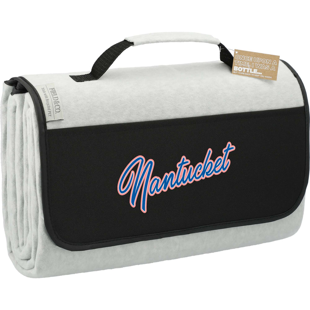 Oversized Picnic Blanket in Recycled PET Fleece, 60 x 70 Inches Transfer - Light Gray - Right Angle
