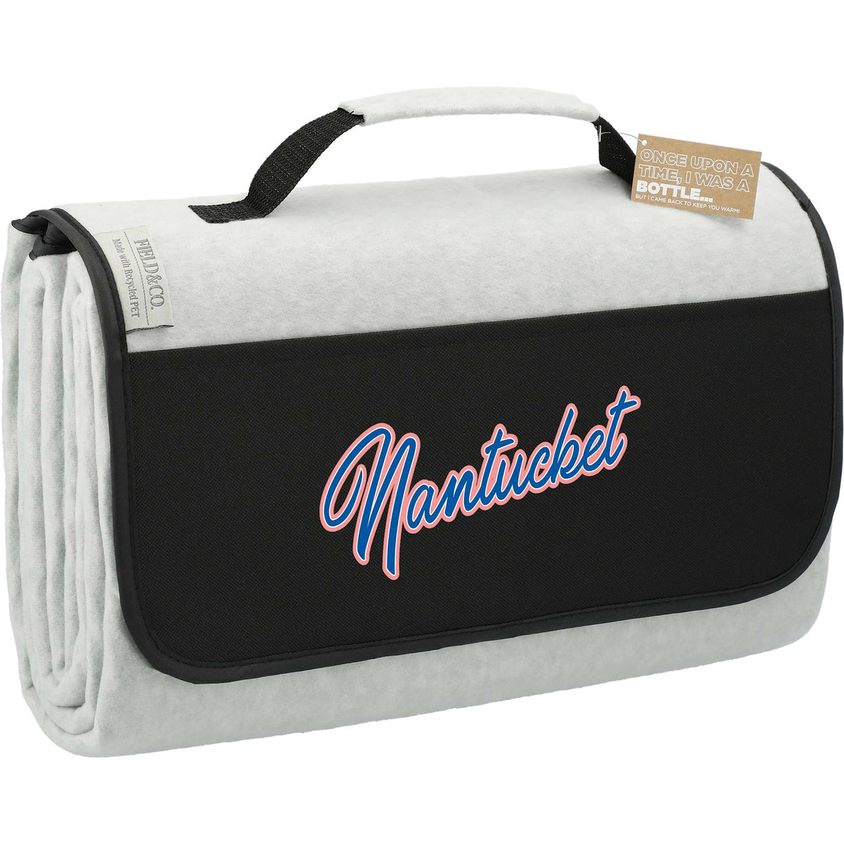 Oversized Picnic Blanket in Recycled PET Fleece, 60 x 70 Inches Transfer - Light Gray - Right Angle