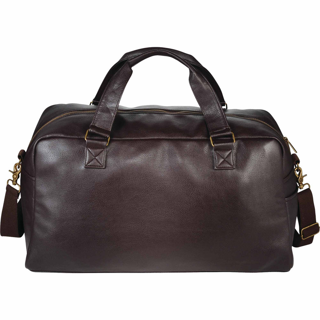 Oxford Executive Weekender Duffel Bag, 20 Inches Debossing - Brown - Front 2