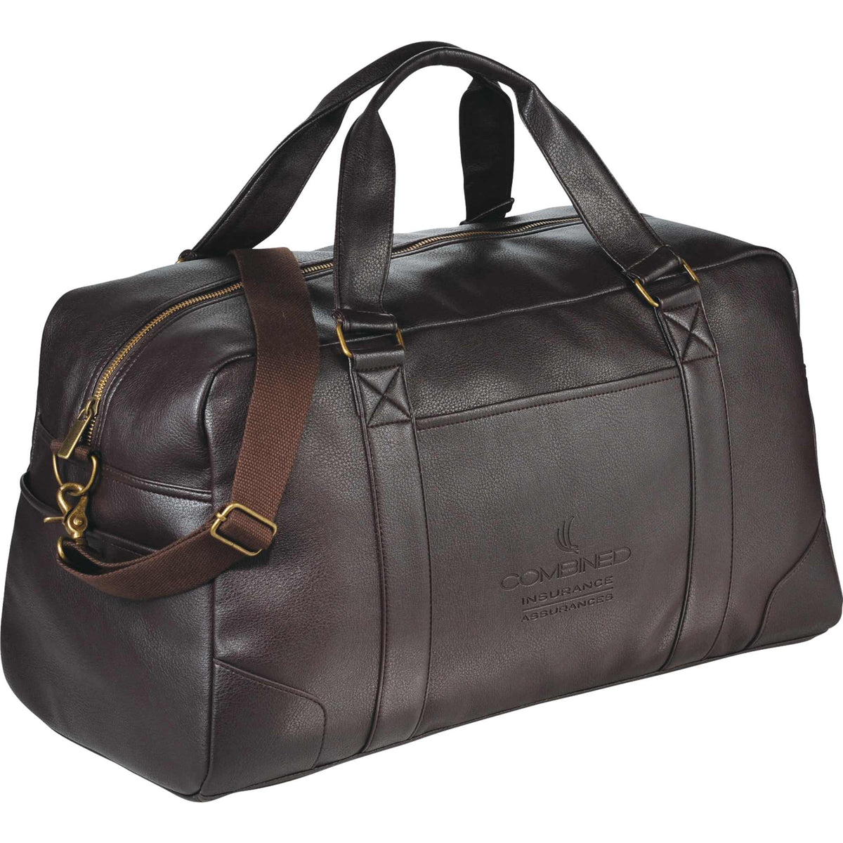 Oxford Executive Weekender Duffel Bag, 20 Inches Debossing - Brown - Photo 2