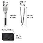 OXO Good Grips Grilling Tool Set, 3 Pieces Laser Engraving - Black - Detail