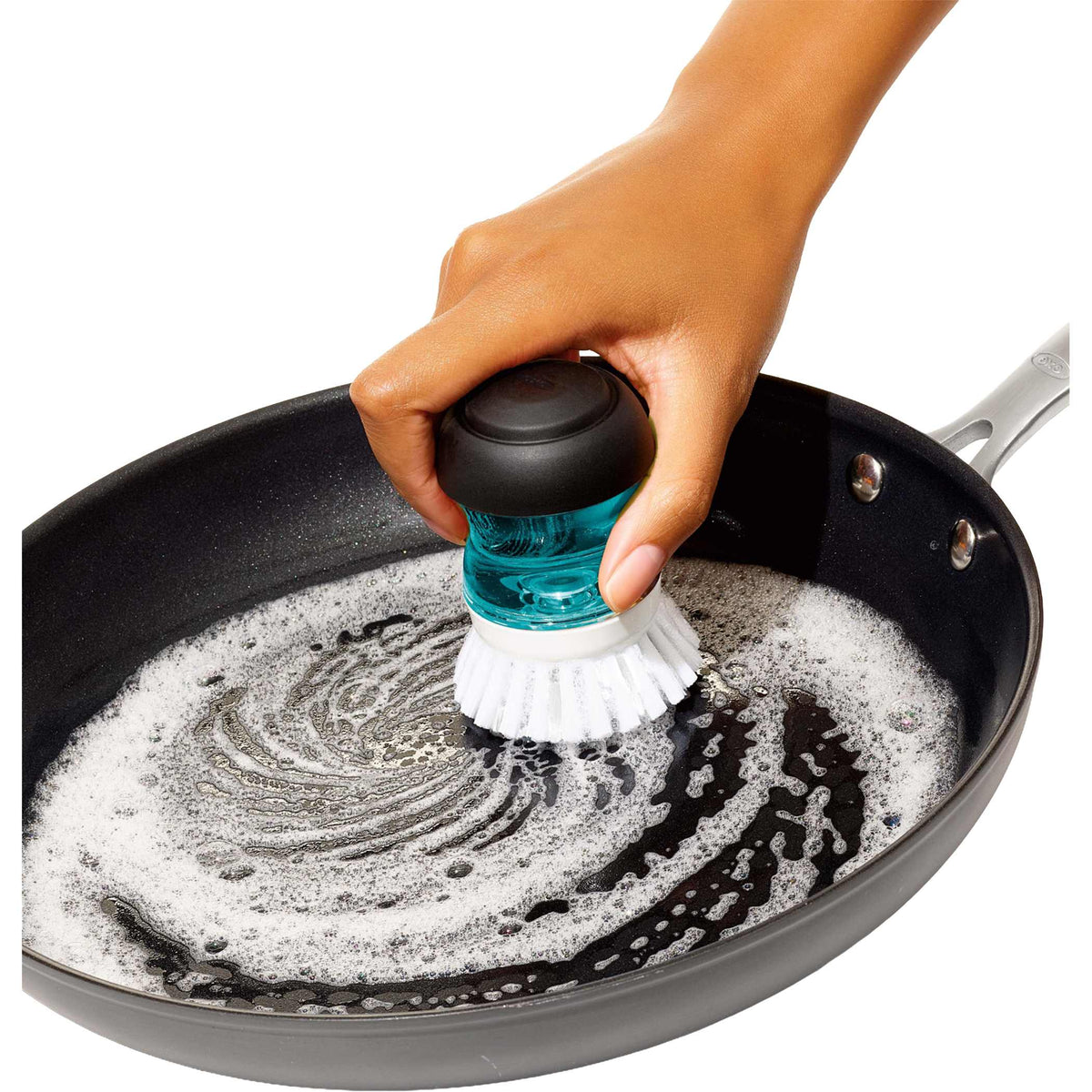 OXO Good Grips Soap Dispensing Palm Brush with Holder - Black - Photo 14