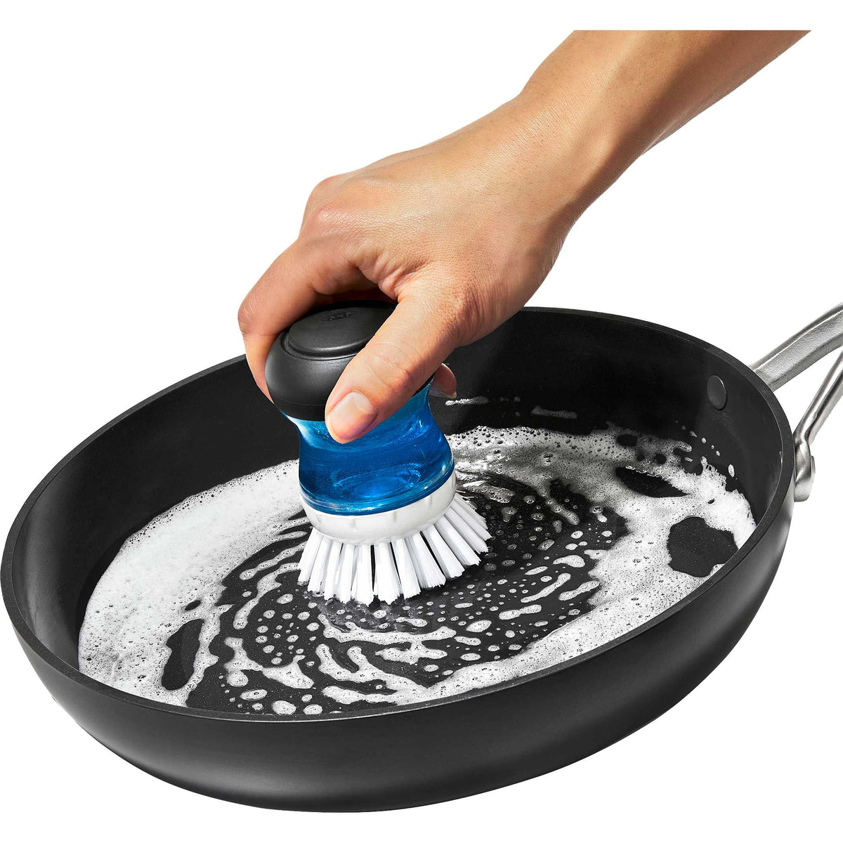 OXO Good Grips Soap Dispensing Palm Brush with Holder - Black - Photo 15