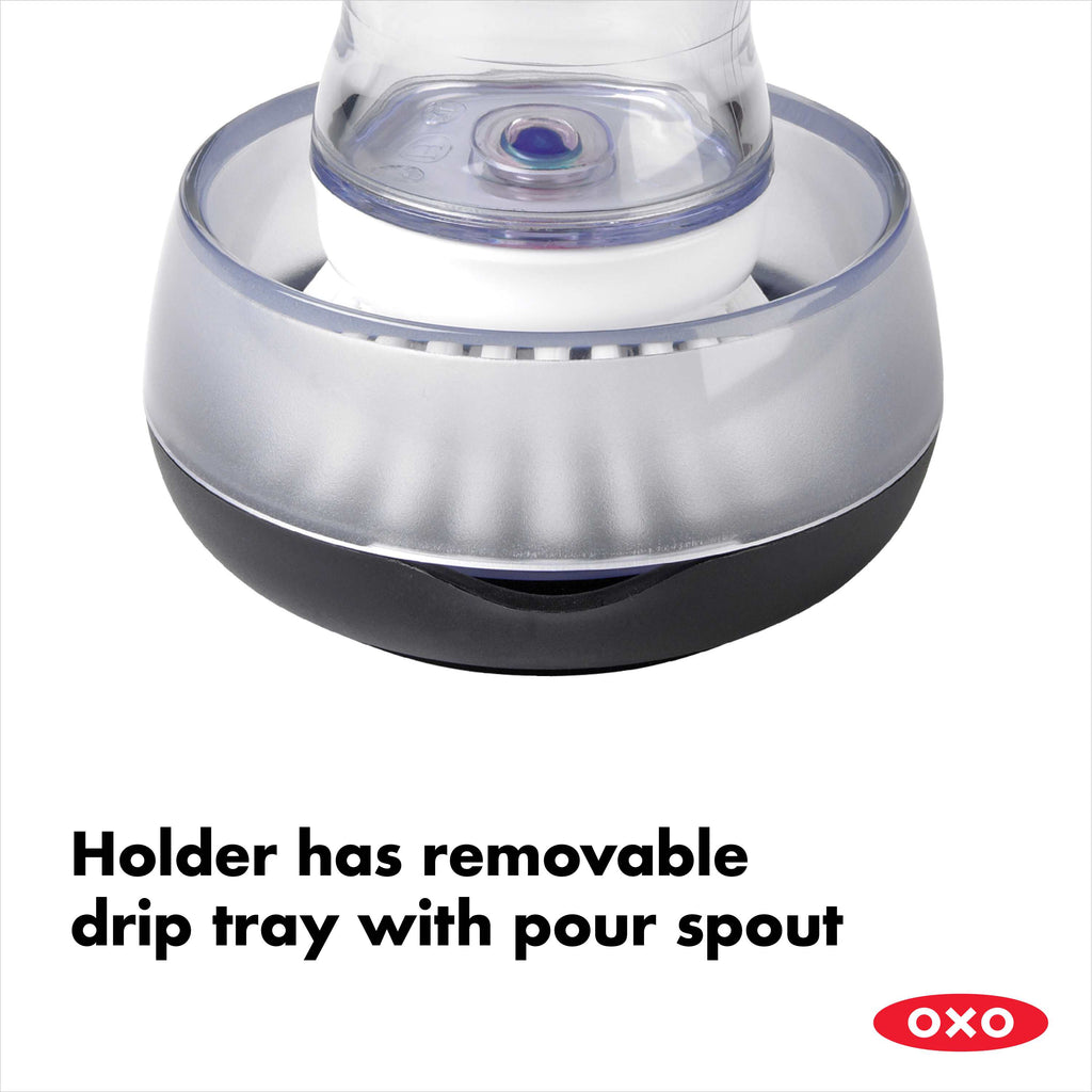 OXO Good Grips Soap Dispensing Palm Brush with Holder - Black - Photo 5