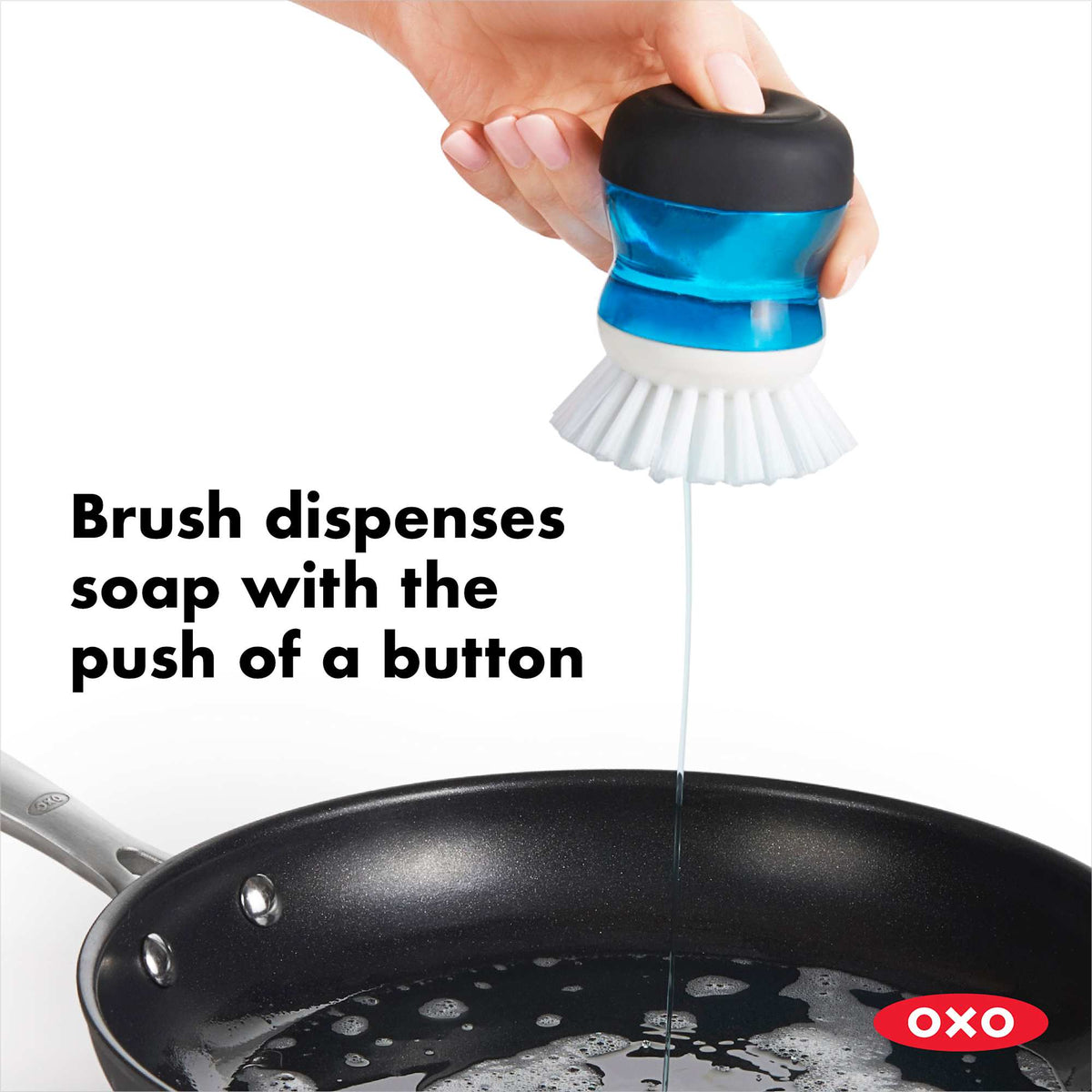 OXO Good Grips Soap Dispensing Palm Brush with Holder - Black - Photo 5