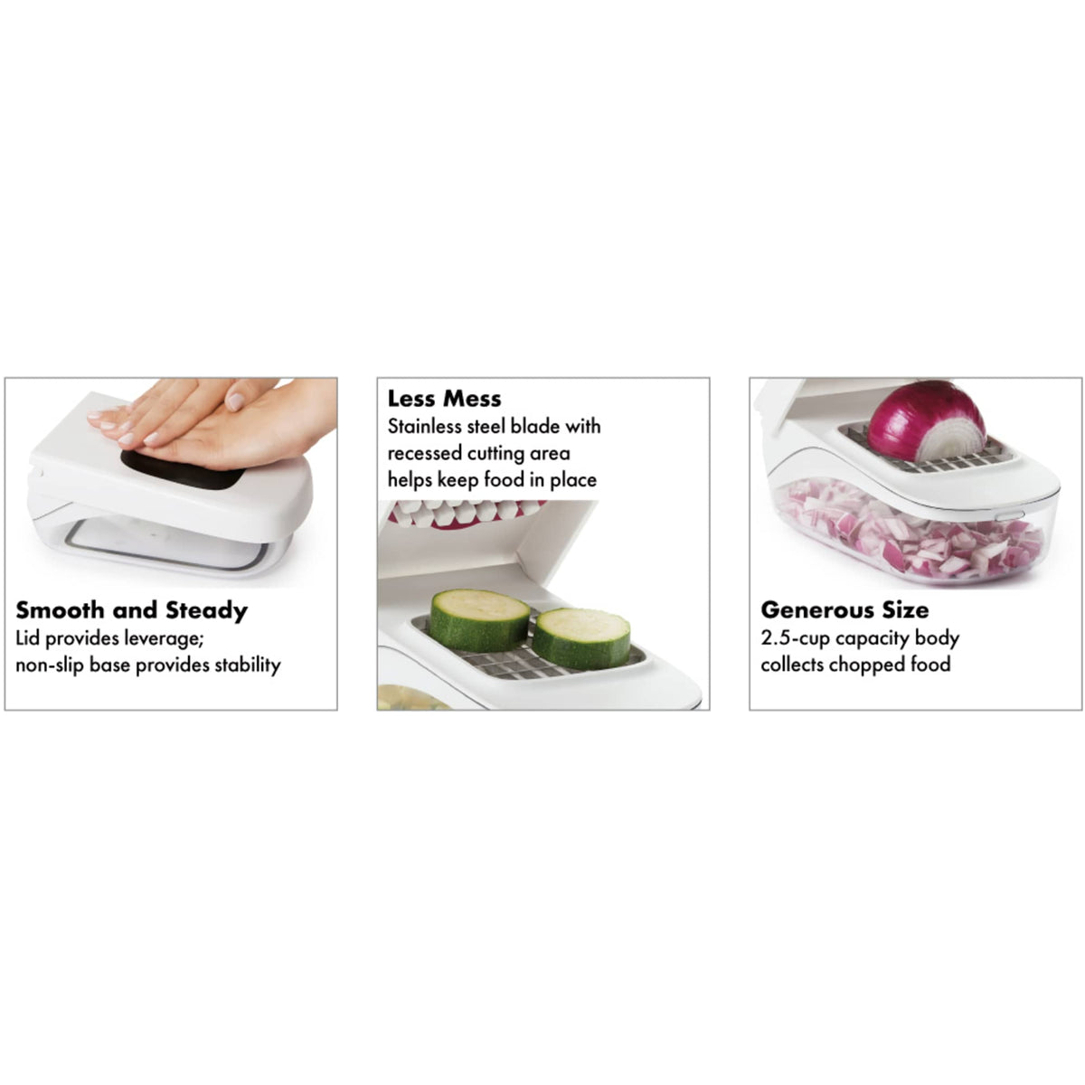 OXO Good Grips Vegetable Chopper with Pour Spout, 2.5 Cup - White - Photo 13