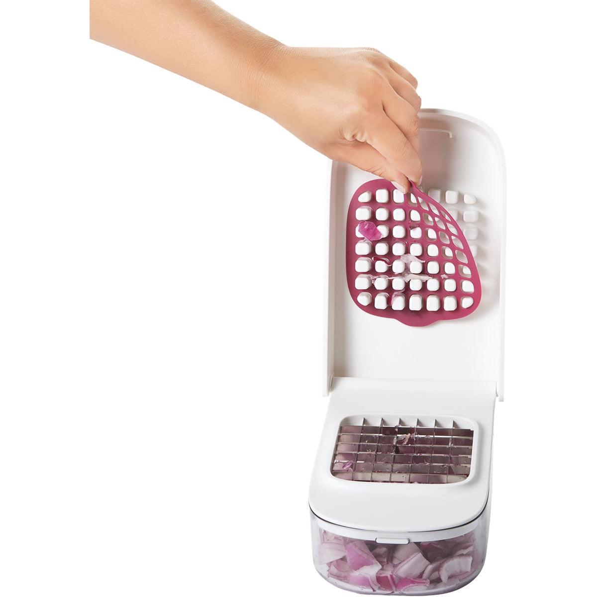 OXO Good Grips Vegetable Chopper with Pour Spout, 2.5 Cup - White - Photo 4