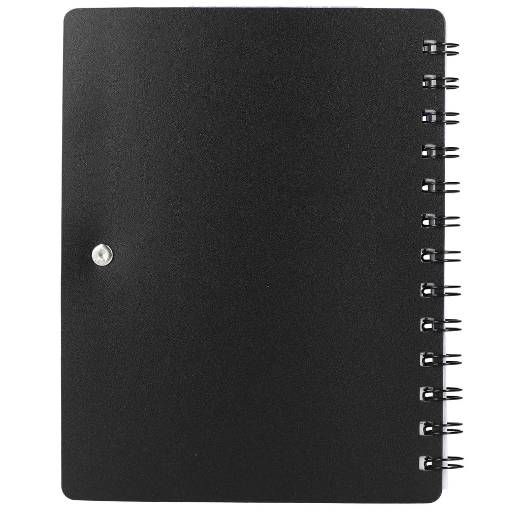 Pace Spiral Notebook with Pockets and Pen, 5 x 7 Inches - Black - Back