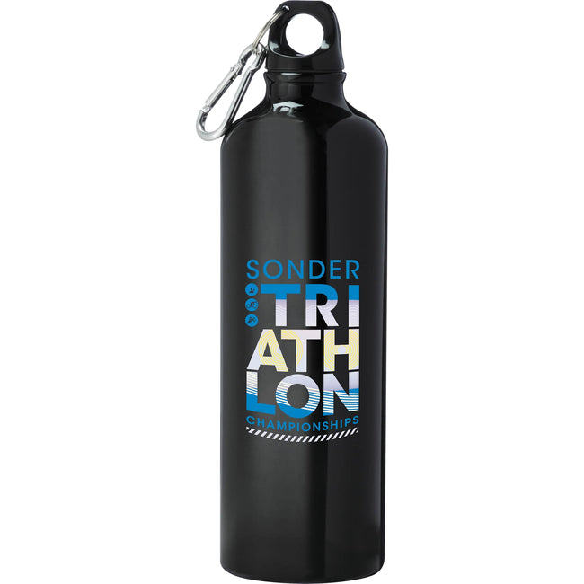 Pacific Aluminum Sports Bottle with Carabiner, 26 oz Full Color