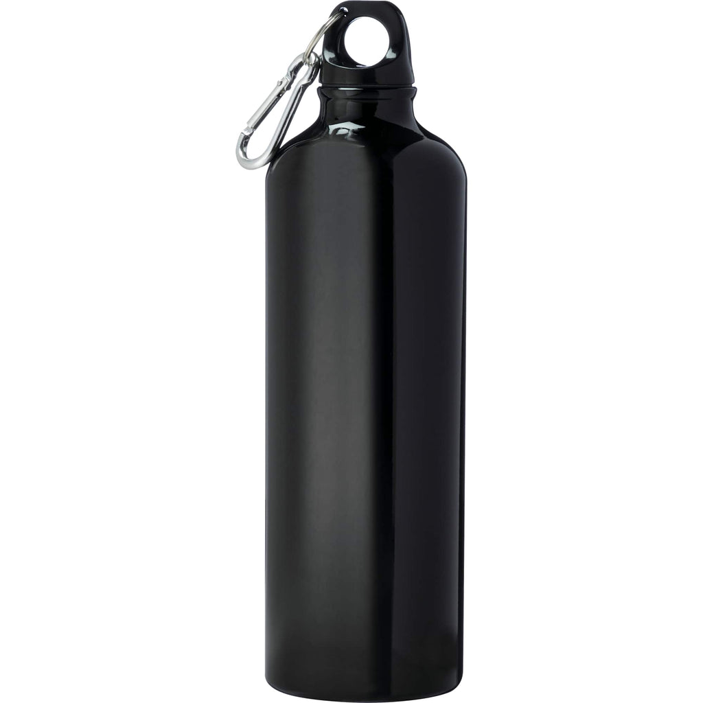 Pacific Aluminum Sports Bottle with Carabiner, 26 oz - Recycled Black - Back
