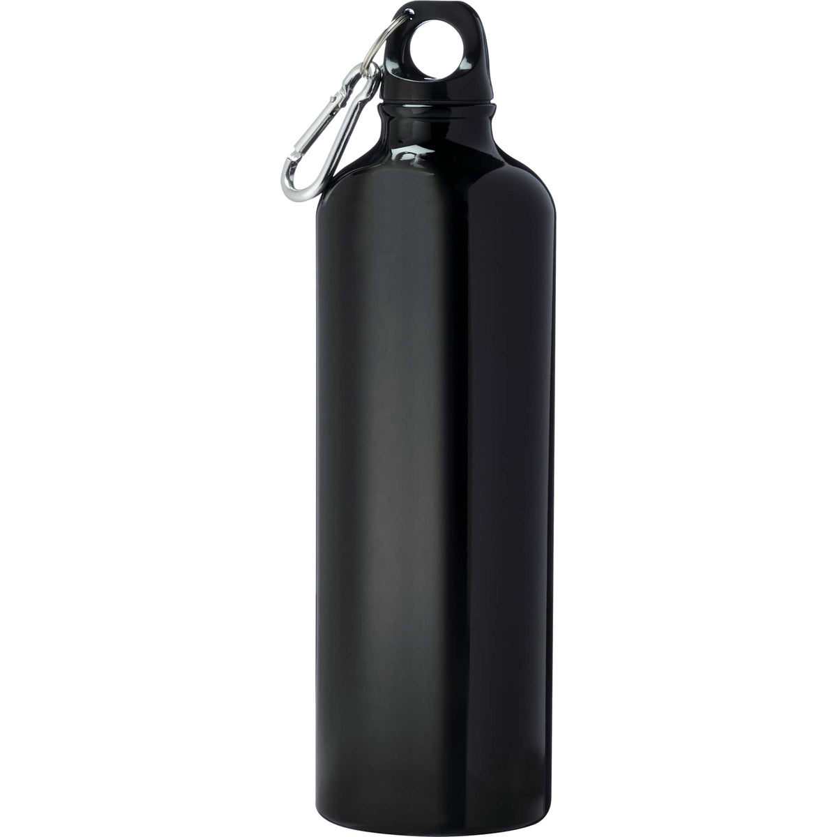 Pacific Aluminum Sports Bottle with Carabiner, 26 oz - Recycled Black - Back