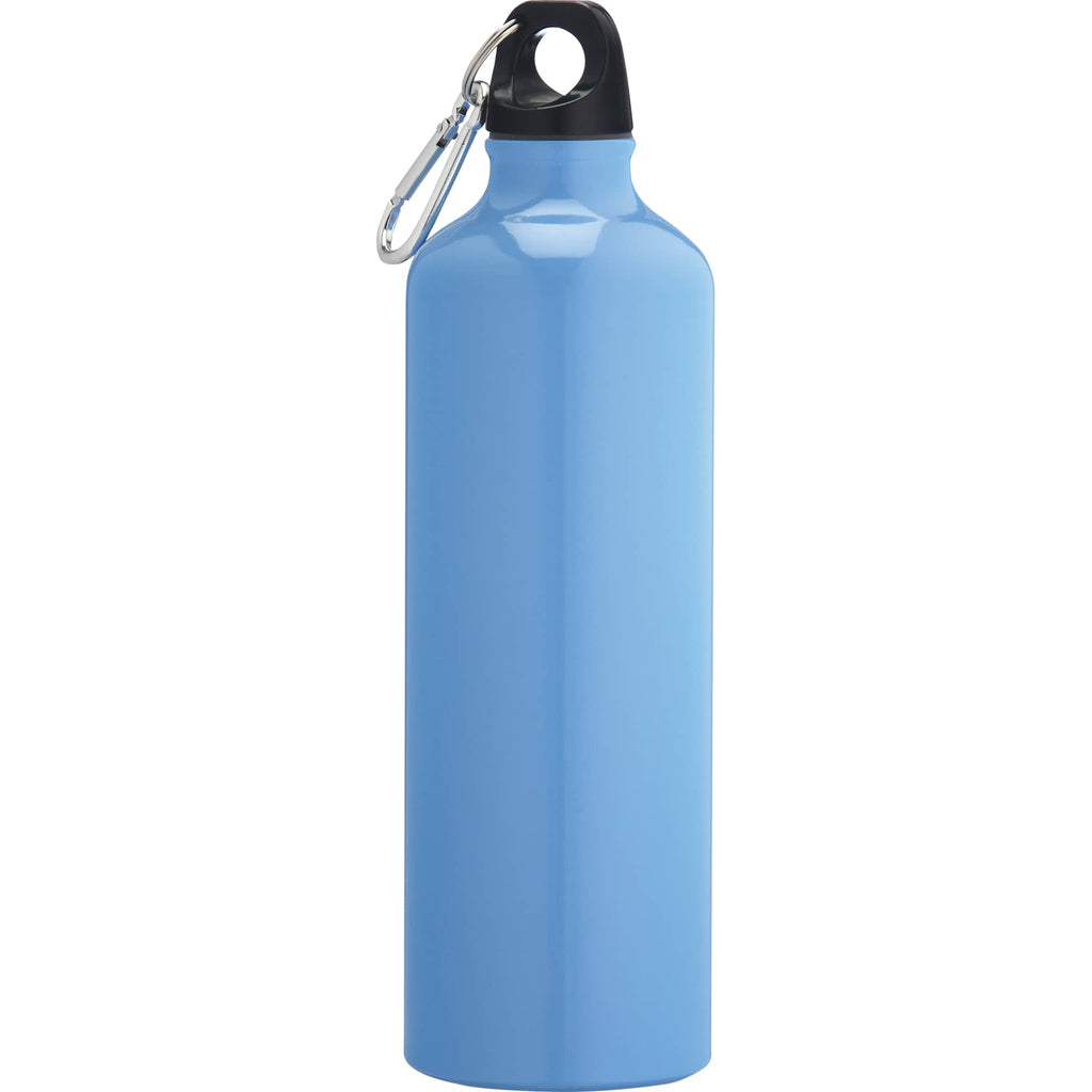 Pacific Aluminum Sports Bottle with Carabiner, 26 oz - Recycled Light Blue - Back