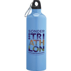 Pacific Aluminum Sports Bottle with Carabiner, 26 oz - Recycled Light Blue - Front