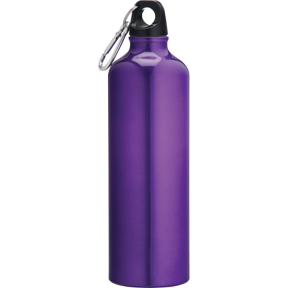 Pacific Aluminum Sports Bottle with Carabiner, 26 oz - Recycled Purple - Back