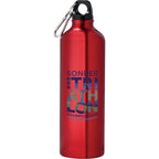 Pacific Aluminum Sports Bottle with Carabiner, 26 oz - Recycled Red - Front