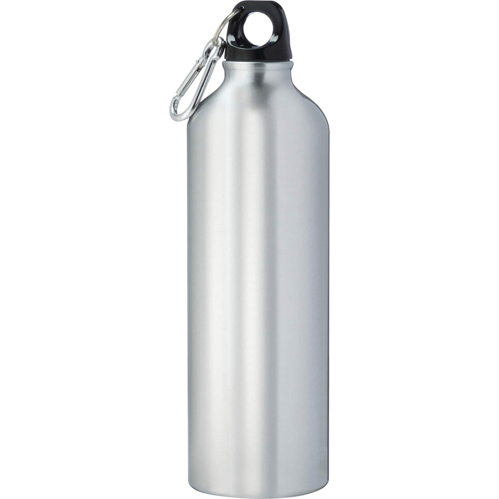 Pacific Aluminum Sports Bottle with Carabiner, 26 oz - Recycled Silver - Back
