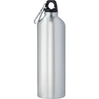 Pacific Aluminum Sports Bottle with Carabiner, 26 oz - Recycled Silver - Back