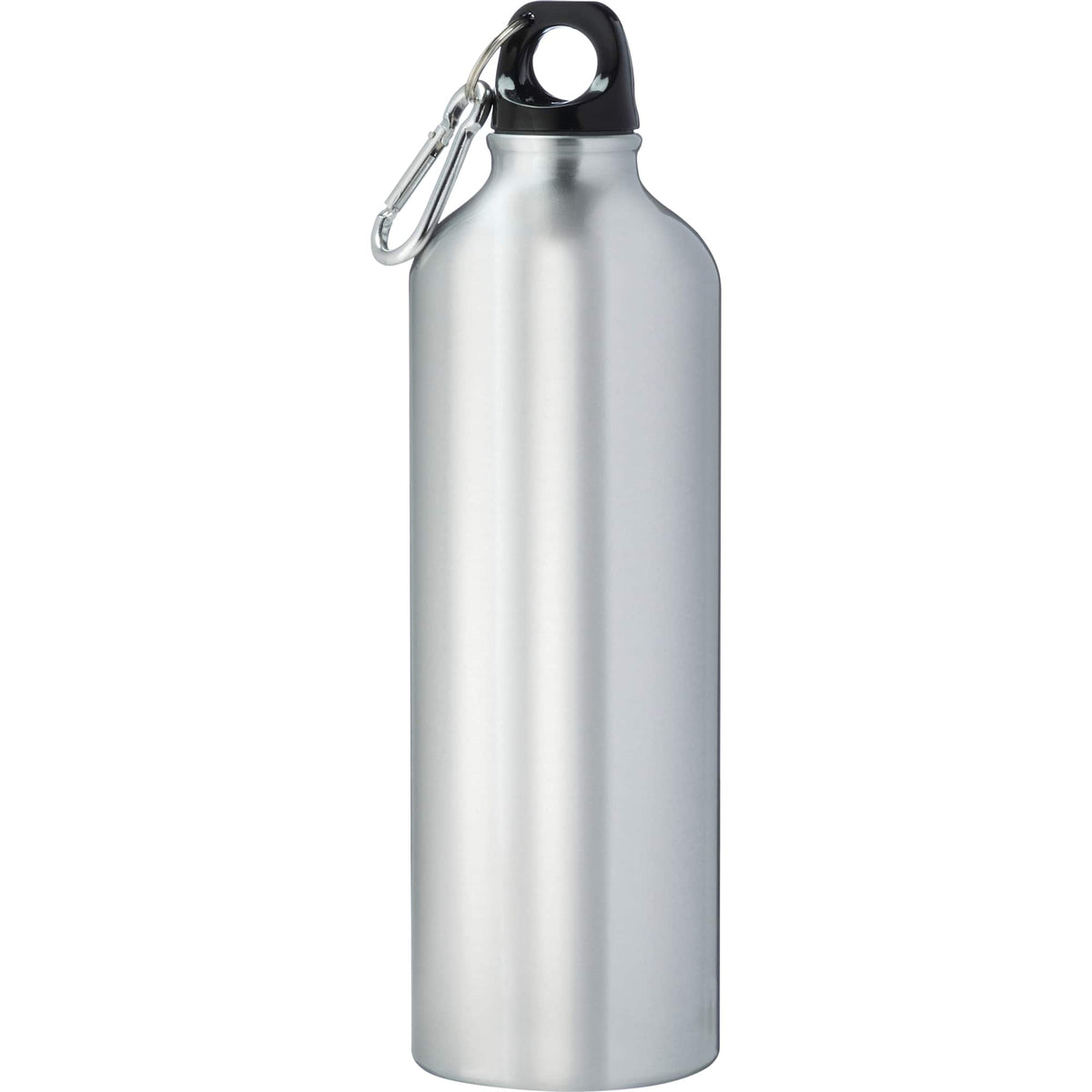 Pacific Aluminum Sports Bottle with Carabiner, 26 oz - Recycled Silver - Back