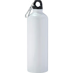 Pacific Aluminum Sports Bottle with Carabiner, 26 oz - Recycled White - Back