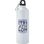 Pacific Aluminum Sports Bottle with Carabiner, 26 oz - Recycled White - Front
